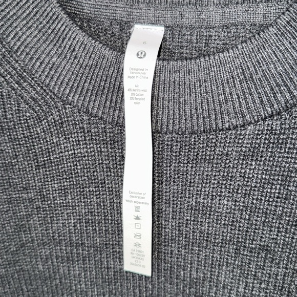Lululemon athletica sweater Merino wool cotton NEW 6 ribbed blend crew neck - Picture 4 of 8